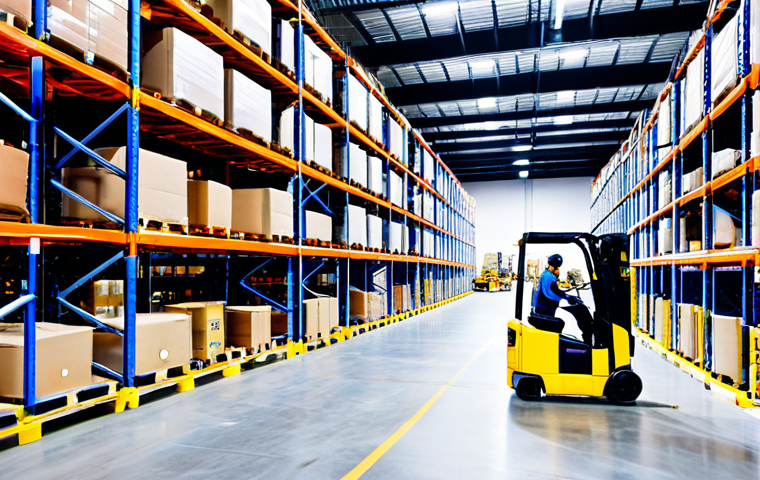 Optimized Warehouse Layout**

"A brightly lit, organized warehouse interior showcasing efficient material flow. Forklifts move pallets between clearly marked receiving and shipping zones. Shelving is neatly arranged with diverse product types. Workers in safety vests are actively picking orders. Safe for work, appropriate content, fully clothed workers, professional warehouse environment, perfect anatomy, correct proportions, natural pose, professional photography, high quality, family-friendly."

**